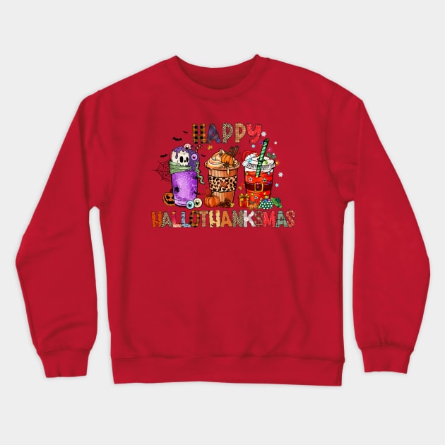 Happy Hallothanksmas Gnomes Crewneck Sweatshirt by Myartstor 